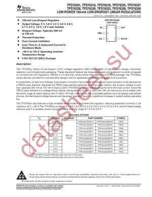 TPS76301DBVR datasheet  